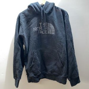 The North Face Hoodie Size Large Black on Black Logo